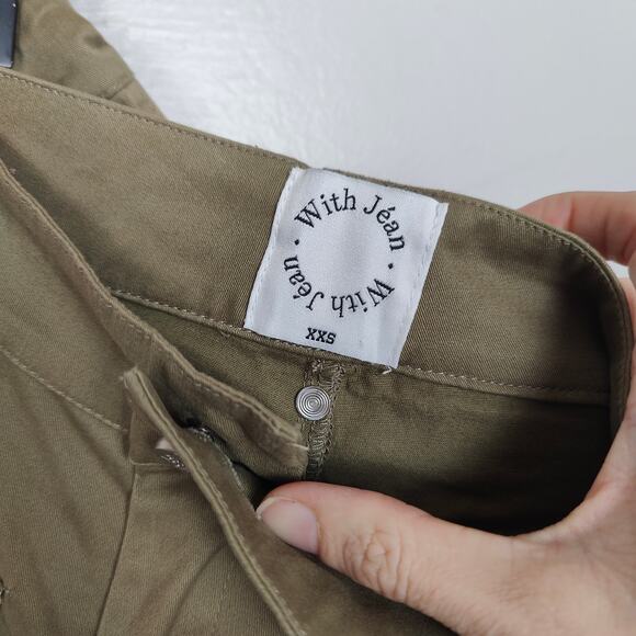 With Jean Tommy Pants Womens XXS Low Rise Baggy Cargo Y2K Khaki Tan Pockets - Picture 6 of 7